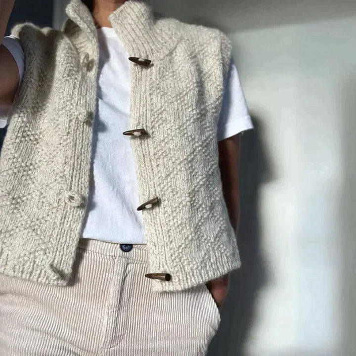 Sophia - Gilet Casual con Bottoni per Stile Formale Invernale