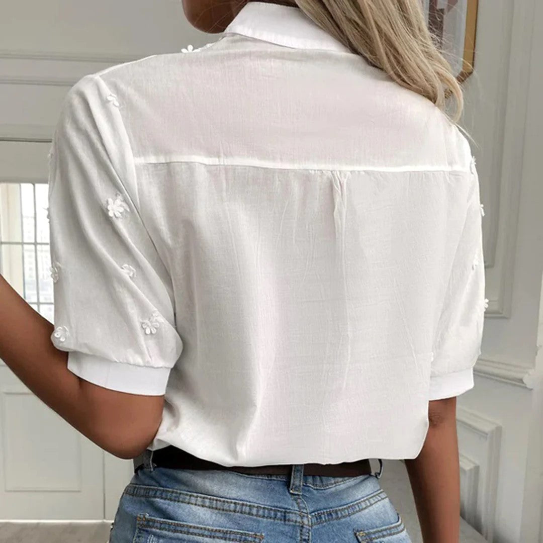 Isabella - Camicetta Bianca Elegante per uno Stile Lussuoso
