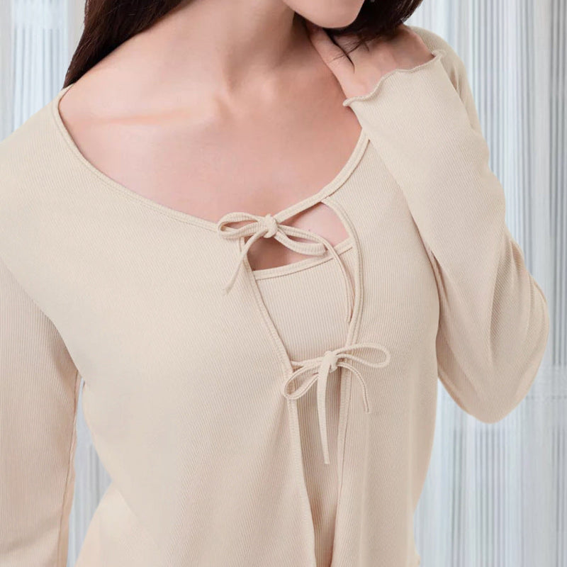 Completo Pigiama Estivo da Donna in Maglia con Top Senza Maniche a Bretelle e Pantaloncini Coordinati