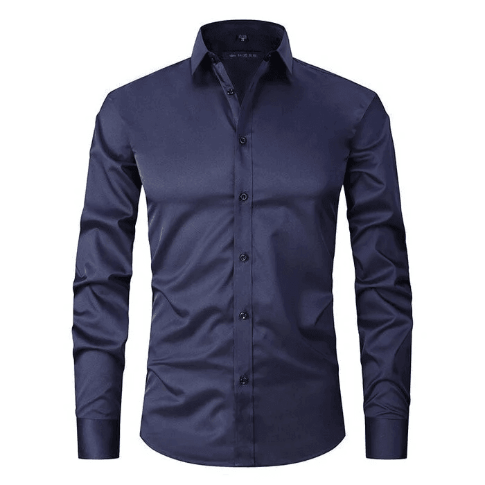 Camicia da Uomo in Tessuto Elasticizzato Traspirante e Antipiega