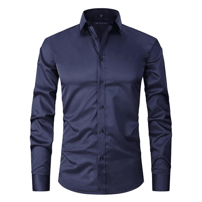 Camicia da Uomo in Tessuto Elasticizzato Traspirante e Antipiega
