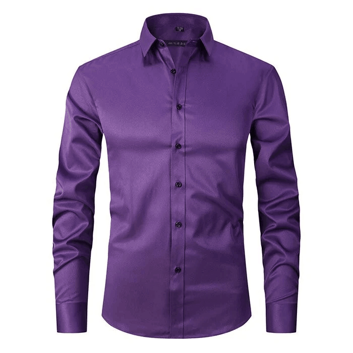 Camicia da Uomo in Tessuto Elasticizzato Traspirante e Antipiega