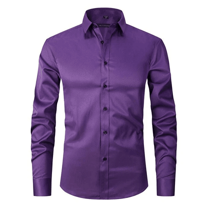 Camicia da Uomo in Tessuto Elasticizzato Traspirante e Antipiega