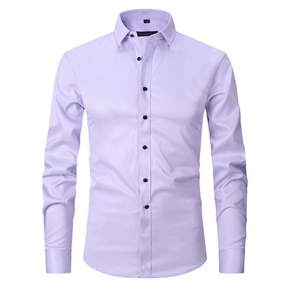 Camicia da Uomo in Tessuto Elasticizzato Traspirante e Antipiega