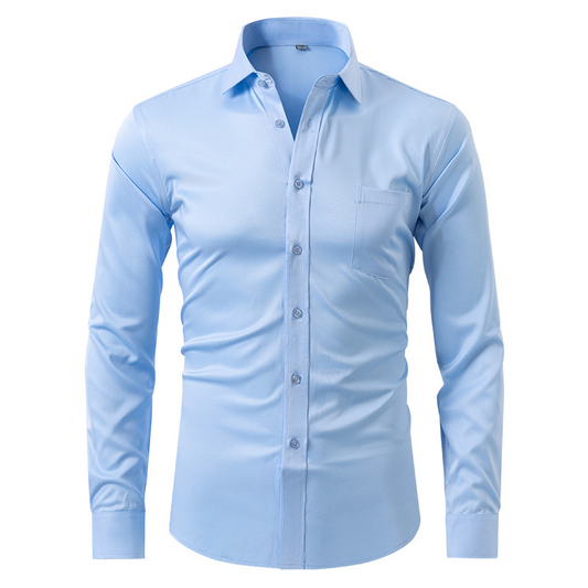Camicia da Uomo in Tessuto Elasticizzato Traspirante e Antipiega