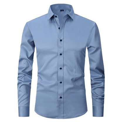 Camicia da Uomo in Tessuto Elasticizzato Traspirante e Antipiega
