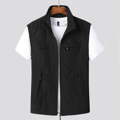 Gilet da Uomo Asciugatura Rapida Multitasche con Chiusura a Zip Frontale
