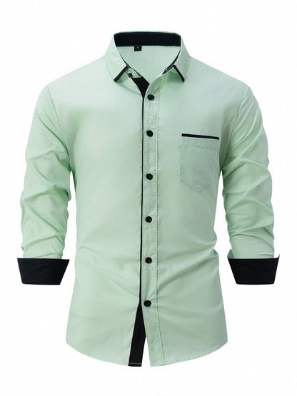 Camicia Business Slim a Righe in Cotone Ideale per la Primavera e l'Autunno