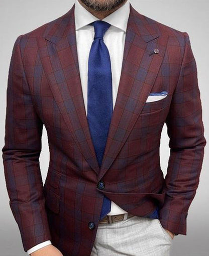 Blazer Slim Fit A Righe Con Collo Da Completo E Chiusura A Due Bottoni | Ideale Per Primavera E Autunno