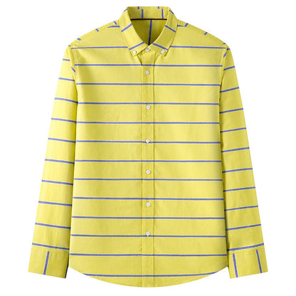 Camisa de hombre de manga larga con motivo escocés y ajuste relajado