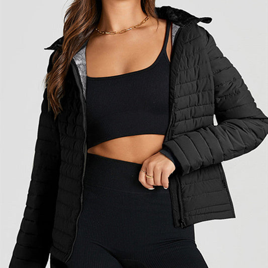 Chaqueta acolchada para mujer con cremallera y cuello alto
