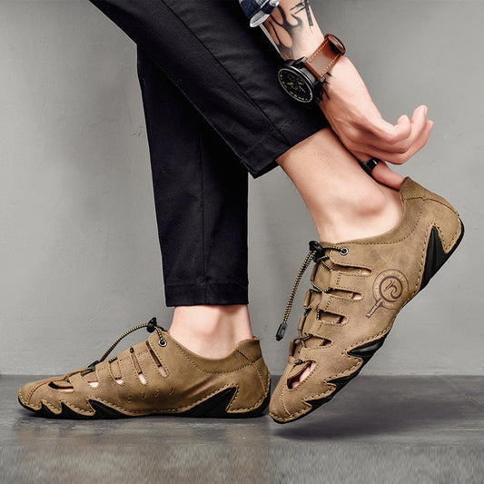 Sandali Estivi in Pelle PU con Design Traforato e Fascia Elastica | Ideali per l'Estate