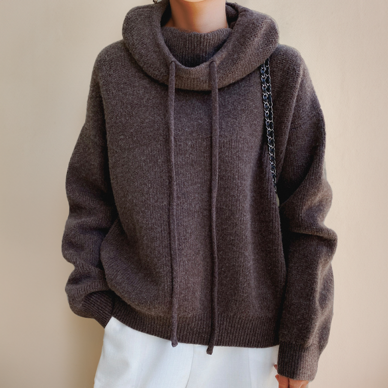 Maglione a Collo Alto da Donna con Maniche Lunghe e Vestibilità Slim