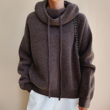 Maglione a Collo Alto da Donna con Maniche Lunghe e Vestibilità Slim