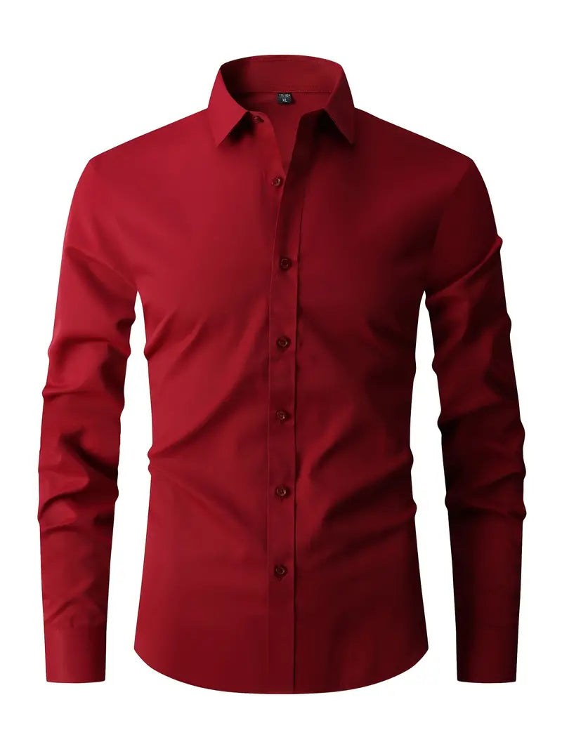 Camicia a Maniche Lunghe Semi-Formale da Uomo | Ideale per Tutte le Stagioni