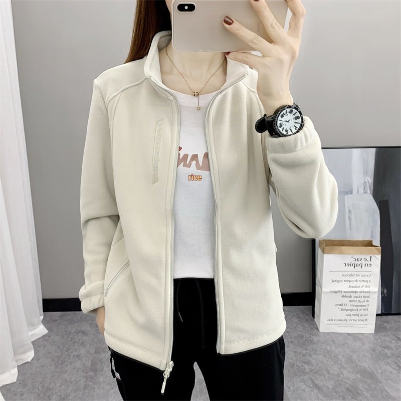 Abrigo de invierno para mujer grueso con cuello alto y mangas largas