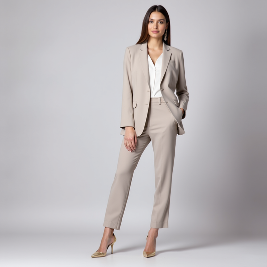 Completo blazer e pantaloni sartoriali con taglio aderente