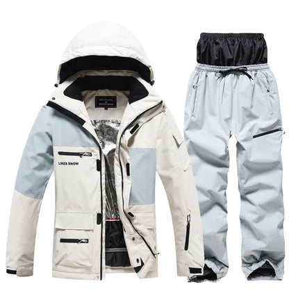 Giacca e pantaloni da sci impermeabili e isolanti per uomo e donna