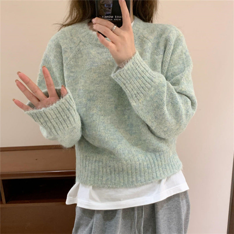 Maglione Pullover da Donna a Vestibilità Ampia con Scollo Rotondo e Maniche Lunghe
