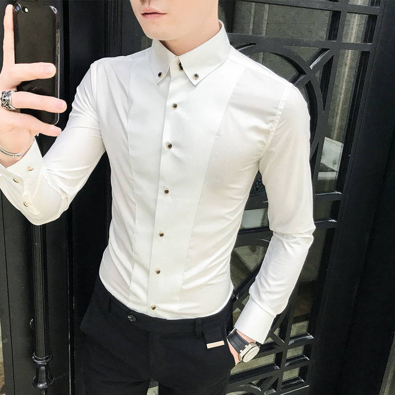 Camicia a Maniche Lunghe a Tinta Unita Ideale per Tutte le Stagioni