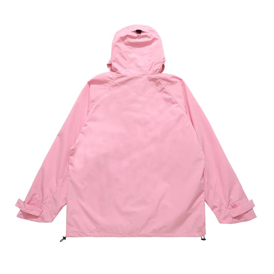 Chaqueta cortavientos para mujer con capucha y bolsillos con cremallera