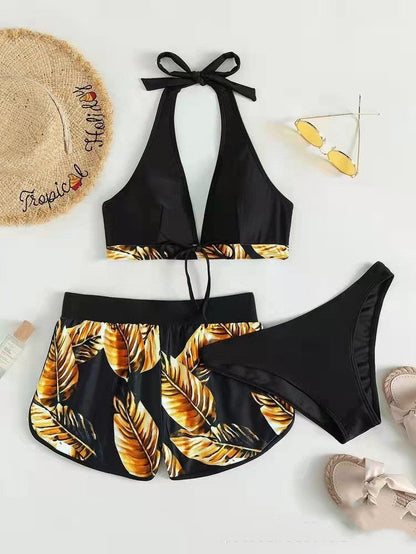 Set Bikini da Donna con Pantaloncini Abbinati e Tessuto Asciugatura Rapida