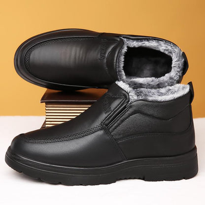 Scarpe Invernali da Uomo Slip-On con Fodera in Pile e Tacco Piatto Antiscivolo