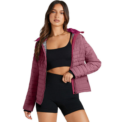 Chaqueta acolchada para mujer con cremallera y cuello alto