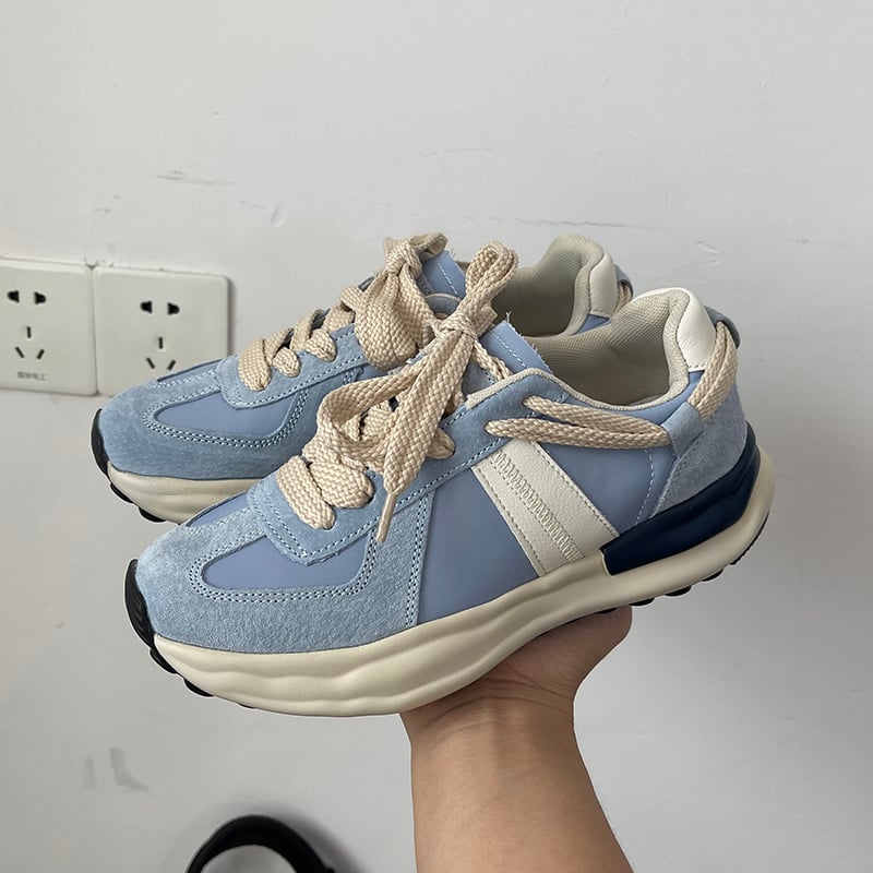 Zapatos deportivos para hombre con cordones, punta redonda y tacón bajo