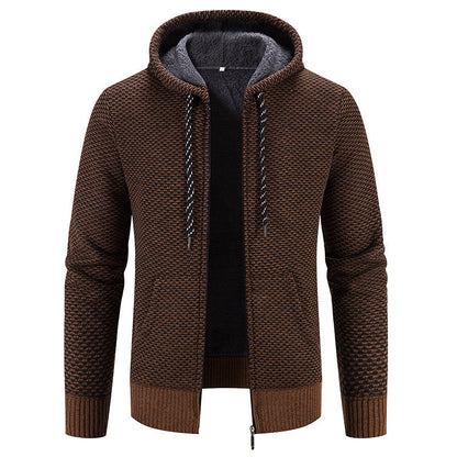 Cappotto Invernale da Uomo con Cappuccio, Chiusura con Zip e Coulisse