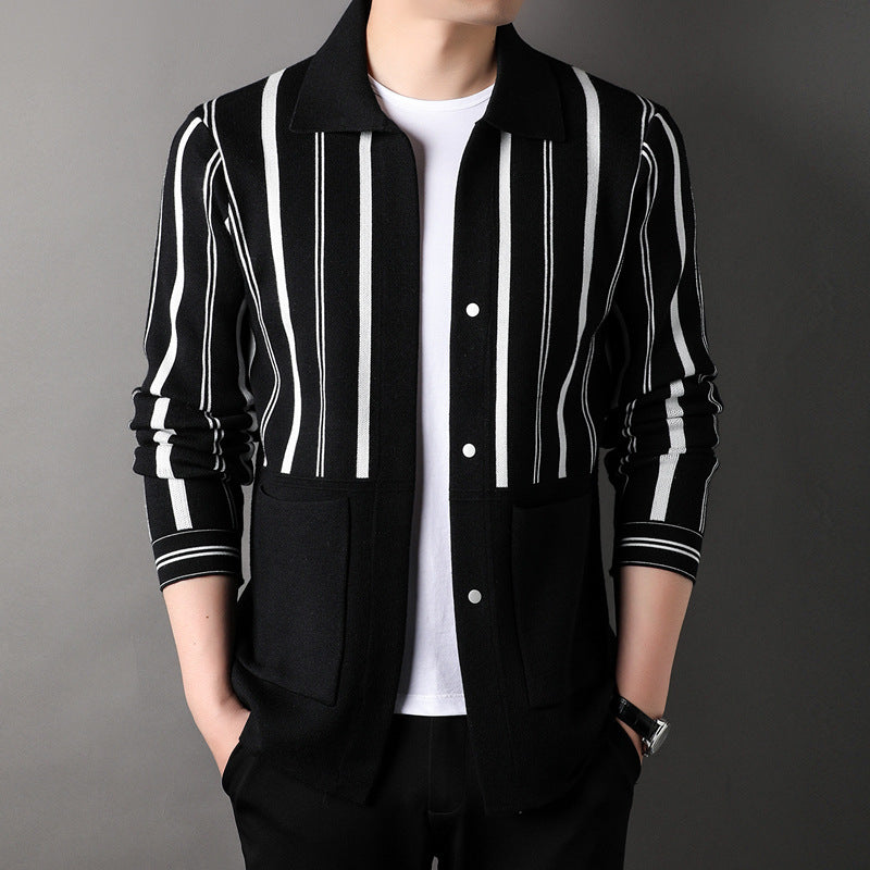 Cardigan a Maglia Uomo Larga con Maniche Lunghe Ideale per l'Autunno