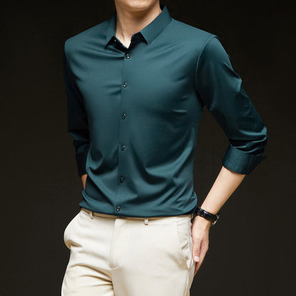 Camicia da Uomo Slim Fit a Maniche Lunghe con Bottoni Ideale per l'Autunno