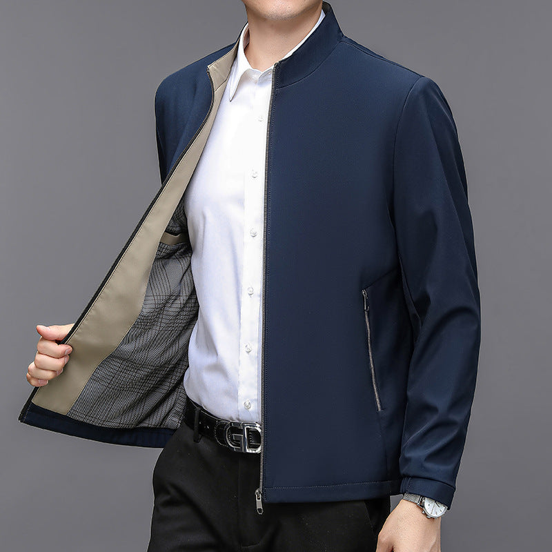 Giacca Leggera da Uomo con Collo Alto e Tasche Laterali | Ideale per Primavera & Autunno