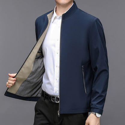 Giacca Leggera da Uomo con Collo Alto e Tasche Laterali | Ideale per Primavera & Autunno
