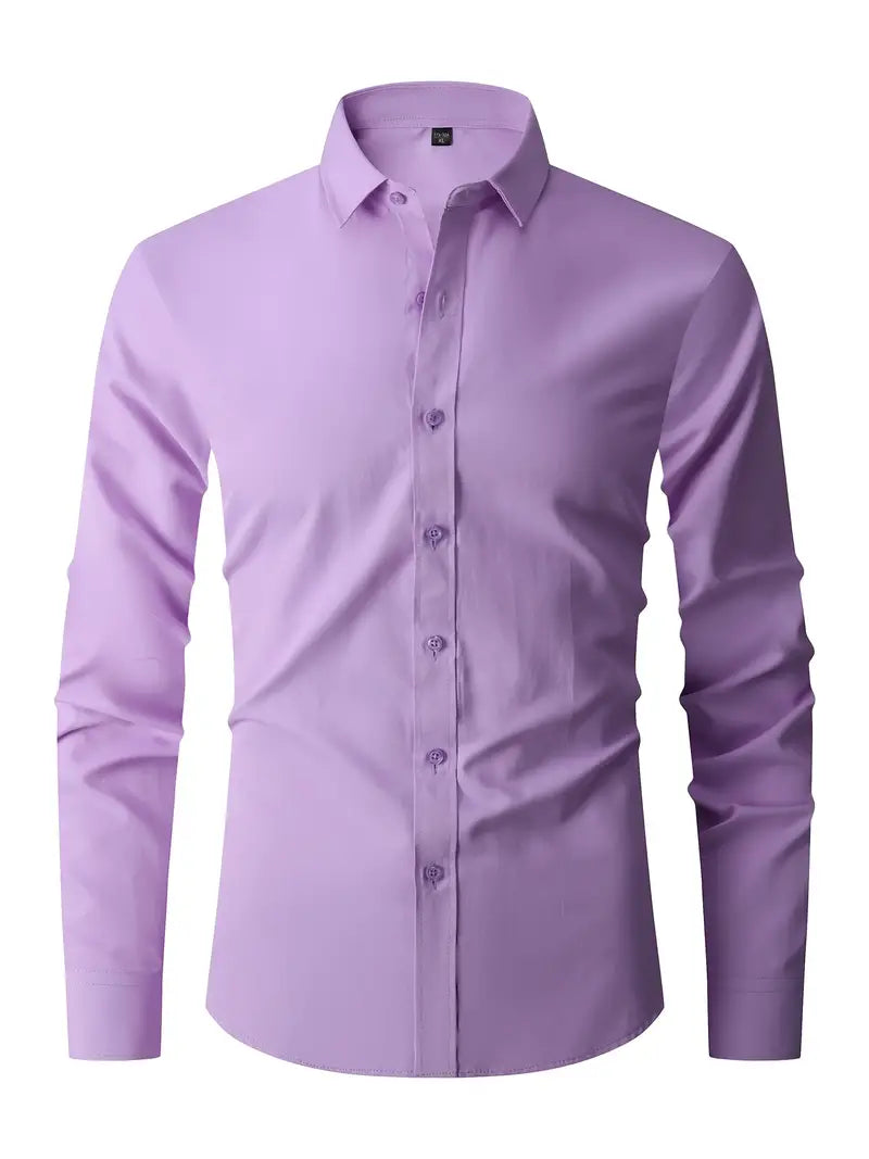 Camicia a Maniche Lunghe Semi-Formale da Uomo | Ideale per Tutte le Stagioni