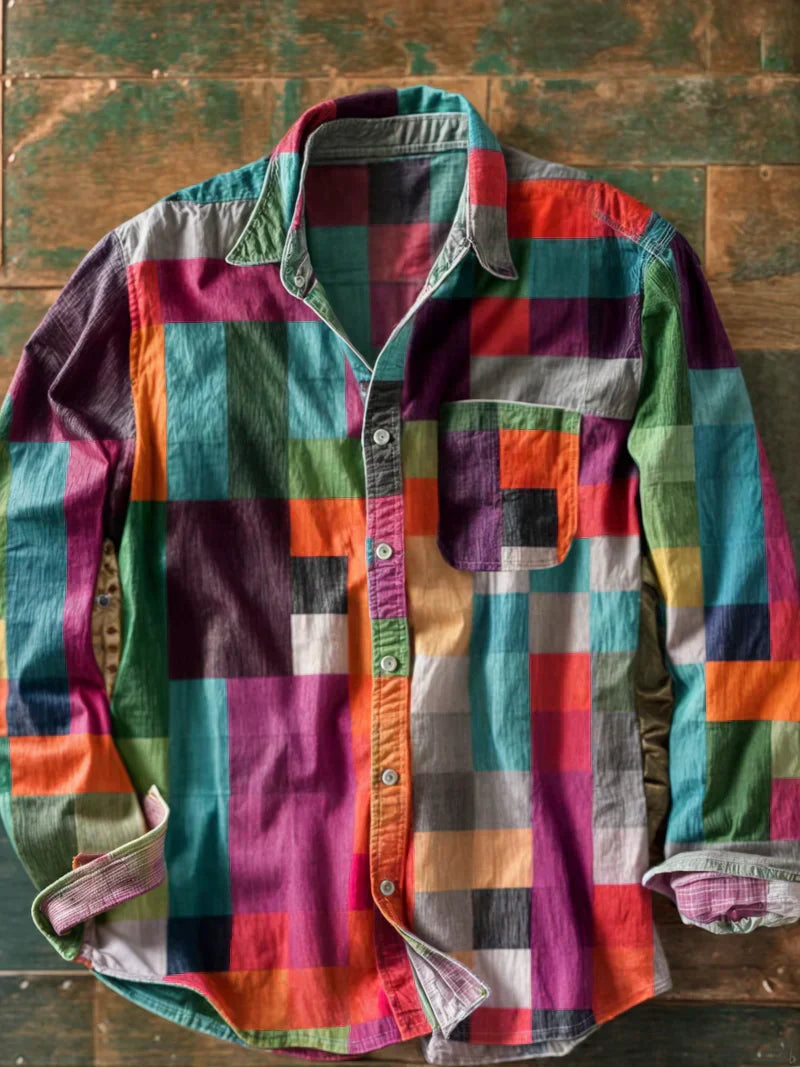 Camicia da donna a maniche lunghe con tasca laterale sul petto