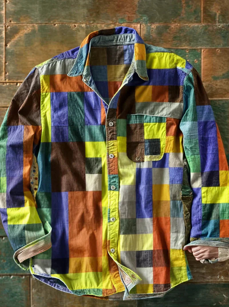 Camicia da donna a maniche lunghe con tasca laterale sul petto
