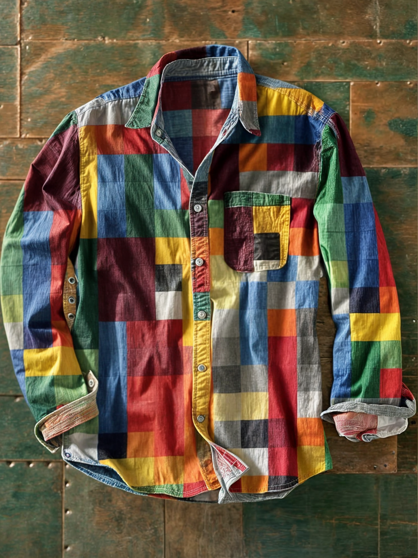 Camicia da donna a maniche lunghe con tasca laterale sul petto
