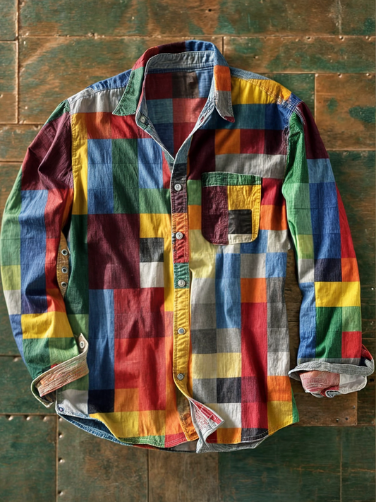 Camicia da donna a maniche lunghe con tasca laterale sul petto