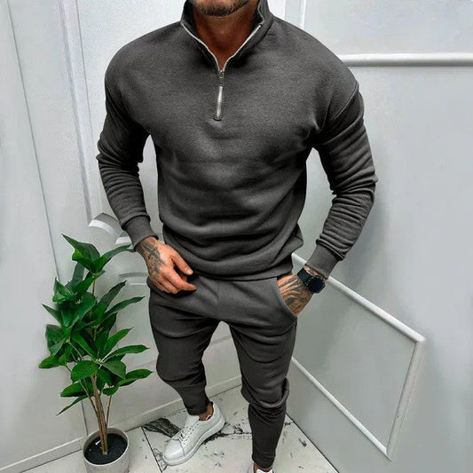 Set felpa con zip e pantaloni sportivi ideale per la primavera