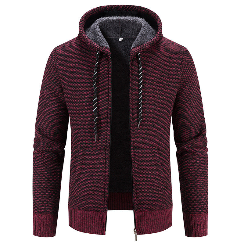 Cappotto Invernale da Uomo con Cappuccio, Chiusura con Zip e Coulisse
