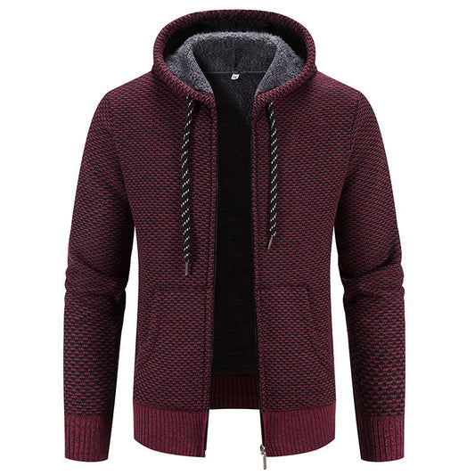 Cappotto Invernale da Uomo con Cappuccio, Chiusura con Zip e Coulisse