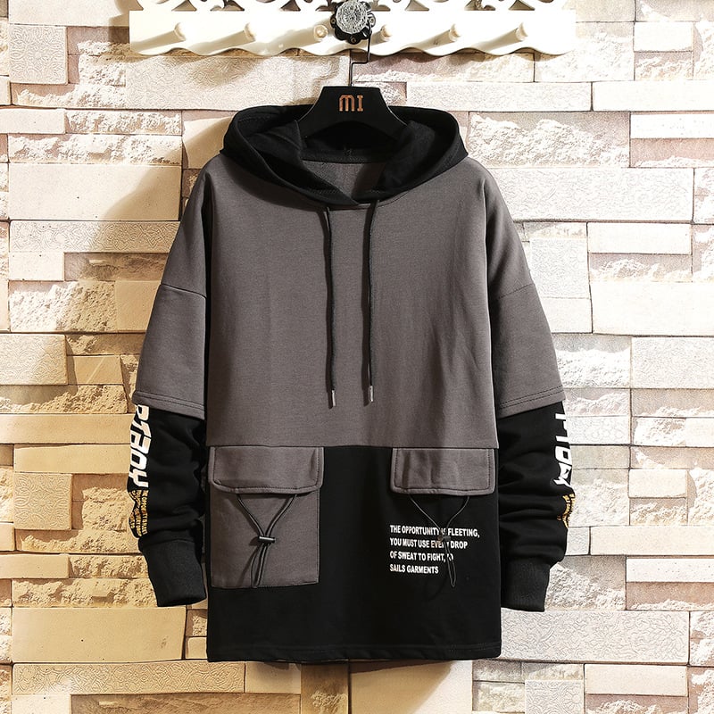 Suéter de Hombre con Capucha y Diseño de Bloques de Color