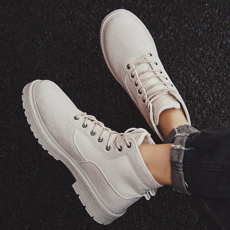 Herrestøvler Martin High-Top med afrundet tå og gummisål