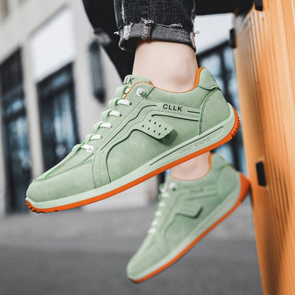 Herreskate-sko med snørebånd, flad sål og rund tå