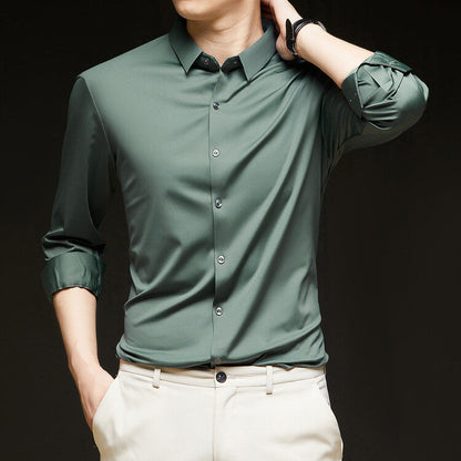 Camicia da Uomo Slim Fit a Maniche Lunghe con Bottoni Ideale per l'Autunno