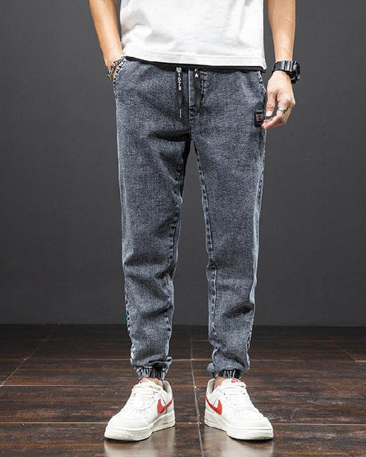 Jeans Uomo Loose Fit Elasticizzati Gamba Dritta