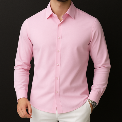 Camicia Estiva da Uomo con Tessuto Traspirante, Design Elasticizzato e Taglio Leggero