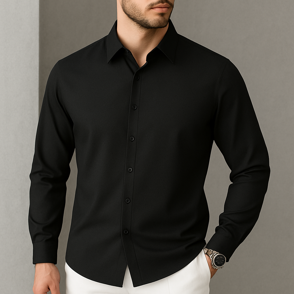 Camicia Estiva da Uomo con Tessuto Traspirante, Design Elasticizzato e Taglio Leggero