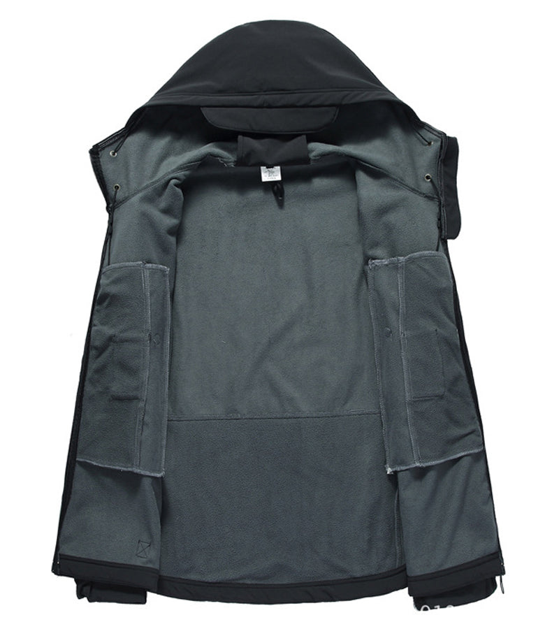 Giacca Softshell da Uomo per Attività Outdoor con Cappuccio e Tasche Multiple